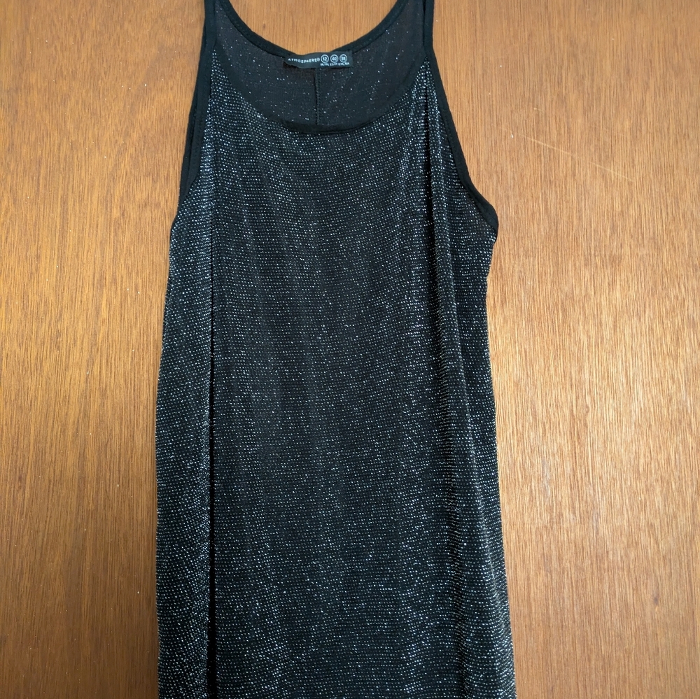 Atmosphere Black/Silver Glittery Camisole Or Tank Top.  UK Size 12 = USA Size 8.